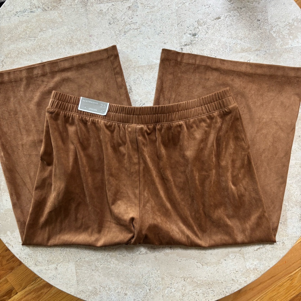 Chico's Rich Tan cropped wide‎ leg Trousers size 2.5